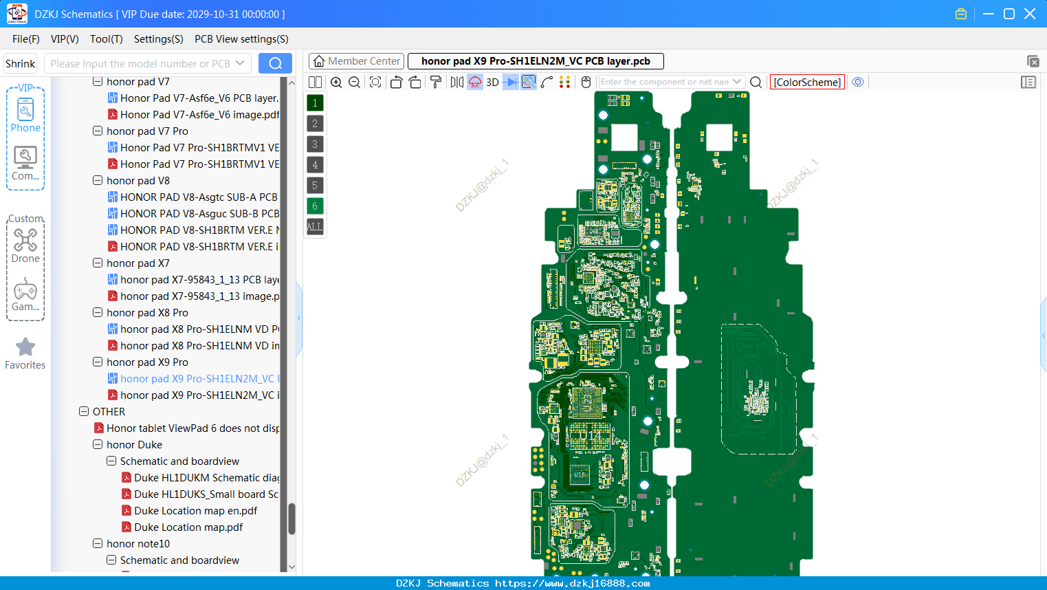 Honor Pad X9 Pro-SH1ELN2M_VC PCB Layer